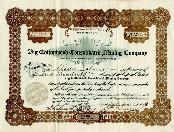 Big Cottonwood Consolidated Mining Co.